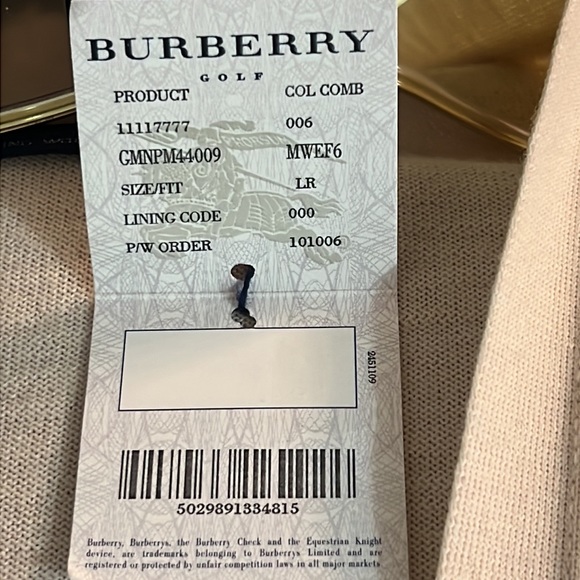 Burberry Extra Fine Merino Wool Golf Sweater Size L - Picture 4 of 11